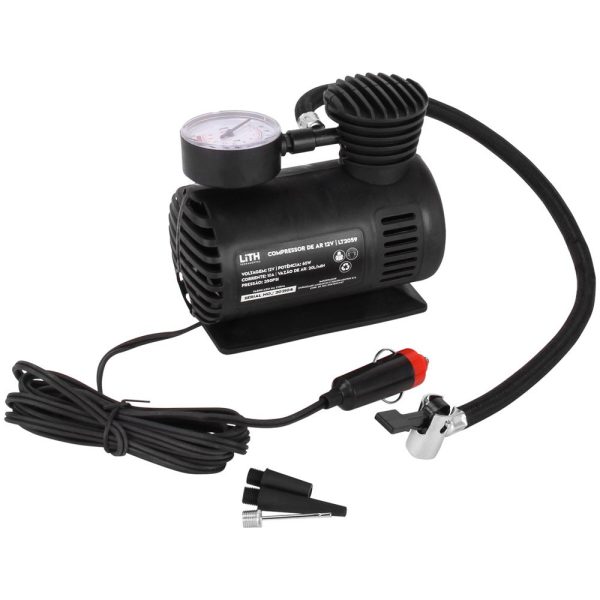 Mini Compressor de Ar Portátil 250PSI 20L/min 12V Lith LT2059